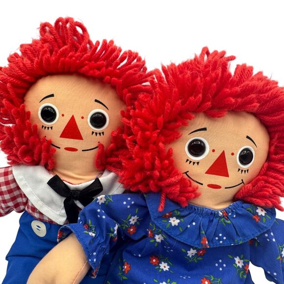 Vintage Hasbro Raggedy Ann & Andy Cloth Dolls 12" 1996 Collectible Set - Picture 2 of 8